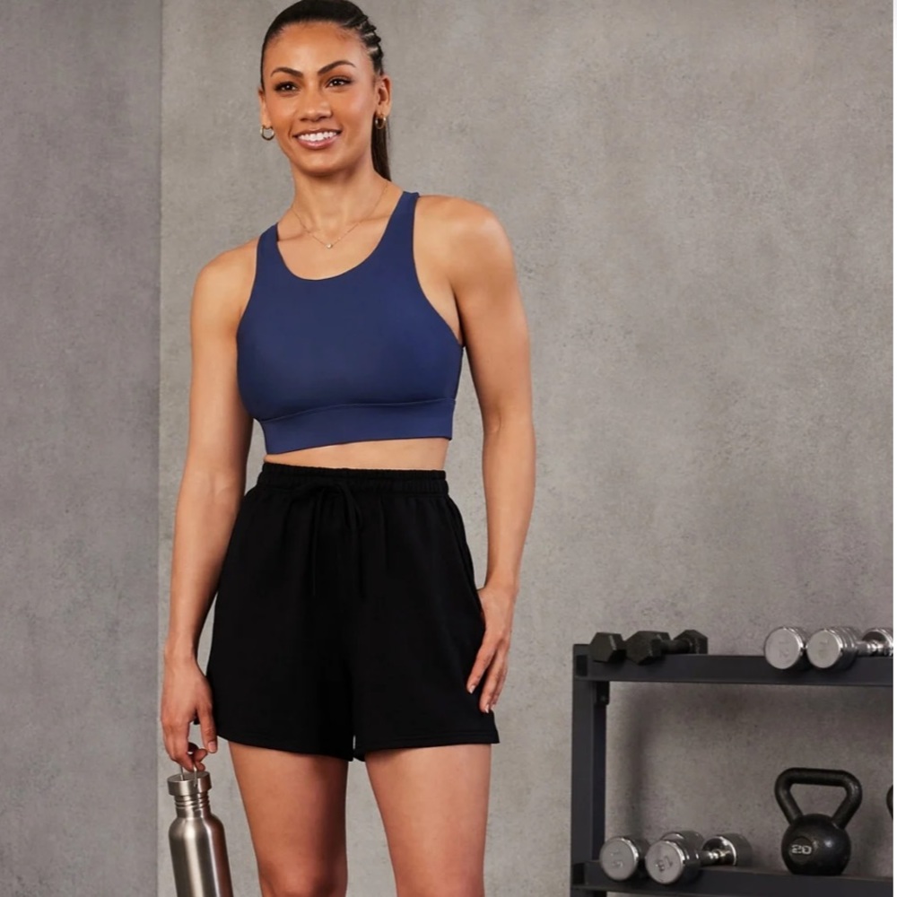 Fabletics Luxe Terry Sweat shorts in "Black"